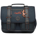 Cartable a4 primaire navy orange stitching (38 cm)