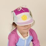 Casquette anti - uv camper fun fleur fushia (6 - 12 mois)