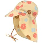 Casquette protge nuque anti - uv fleurs vanille (19 - 36 mois)