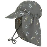 Casquette protge nuque anti - uv palmiers olive fonc (19 - 36 mois)