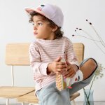 Casquette visi�re plate cerise lilas - p�che (1 - 2 ans)