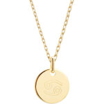 Collier cha�ne m�daille cancer personnalisable (plaqu� or)