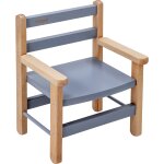 Petit fauteuil avec accoudoirs juliette hybride bleu gris