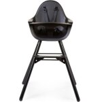Chaise haute en bois evolu 2 noire avec arceau