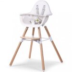 Chaise haute en bois naturel evolu 2 blanc Chaise haute en bois naturel evolu 2 blanc