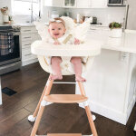 Chaise haute en bois naturel evolu 2 blanc