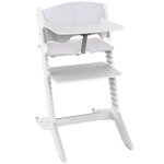 Chaise haute �volutive nala blanche avec tablette et coussin