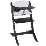 Chaise haute �volutive nala noire avec tablette et coussin