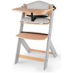 Chaise haute �volutive enock avec coussin natural - grey