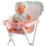 Chaise haute pour poup�e avec plateau et bavoir cloe