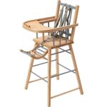 Chaise haute traditionnelle andr hybride bleu gris