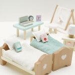 Chambre des enfants pour maison de poup�e en bois fsc