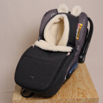 Chanceli�re capuche souris en laine gris fonc� (0 - 12 mois)