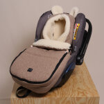 Chanceli�re capuche souris en laine marron (0 - 12 mois)
