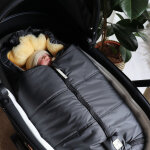 Chanceli�re pour si�ge - auto b�b� en peau d'agneau naadja anthracite