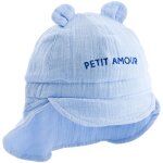 Chapeau b�b� petit amour bleu (6 - 12 mois)