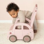 Chariot de marche voiture en bois rose