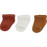 Lot de 3 paires de chaussettes terracotta - ecru - camel (pointure 14 - 16)