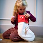 Chaussette de no�l brod�e wonderful winter li�vre