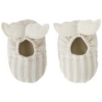 Chaussons avec ailes d'ange gaze de coton ray� galet (0 - 6 mois)