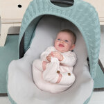 Chaussons b�b� en coton bio melange rose clair (0 - 3 mois)