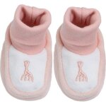 Chaussons en velours rose sophie la girafe (0 - 1 mois)