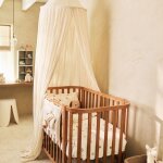 Ciel de lit cosy check sand (245 cm)