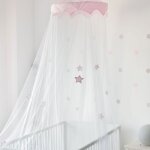 Ciel de lit moustiquaire etoiles roses (245 cm)