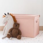 Coffre � jouets en tissu recycl� uni argile