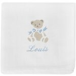 Coffret de naissance cadre + lange bleu (personnalisable)