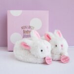 Coffret chaussons hochet mon tout petit lapin rose (0 - 6 mois)