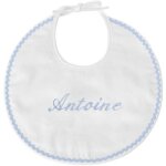 Coffret de naissance cadre + bavoir bleu (personnalisable)
