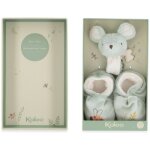 Coffret de naissance chaussons et bracelet sonore souris