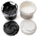 Coffret nori 2 pots noir + blanc peinture aux doigts naturelle et vegan