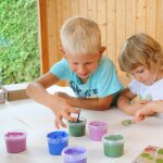 Coffret nori 2 pots rose + violet peinture aux doigts naturelle et vegan