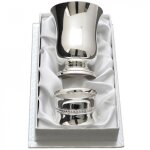 Coffret timbale et rond de serviette perles personnalisable (m�tal argent�)