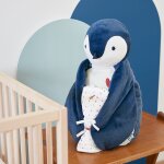 Coffret peluche manchot bleu et lange d'emmaillotage