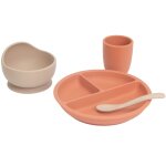 Coffret repas en silicone terre de sienne - sable (4 pi�ces)