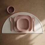 Coffret repas en silicone blush (3 pi�ces)