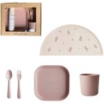 Coffret repas en silicone blush (3 pices)