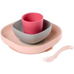 Coffret repas en silicone rose (4 pièces) Coffret repas en silicone rose (4 pièces)