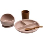 Coffret repas en silicone sable - caramel (4 pices)