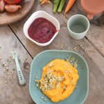 Coffret repas silicone vert sauge et vert de gris (4 pi�ces)