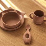 Coffret repas en silicone vivi chat dark rose (4 pi�ces)