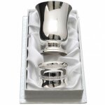 Coffret timbale et rond de serviette perles personnalisable (mtal argent)
