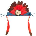 Coiffe indienne anoki rouge