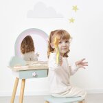 Coiffeuse en bois licorne et accessoires