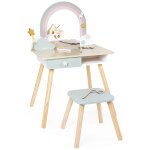 Coiffeuse en bois licorne et accessoires