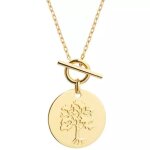 Collier cha�ne arbre de vie personnalisable (plaqu� or)