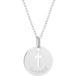 Collier chane croix ajoure personnalisable (argent 925)